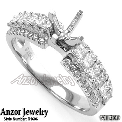 Platinum Diamond Engagement Ring Setting R1606