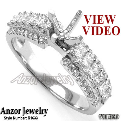 10k White Gold Ring Setting R1633