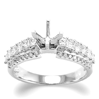 10k White Gold Ring Setting R1633