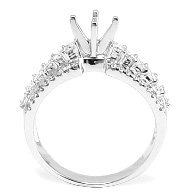 10k White Gold Ring Setting R1633