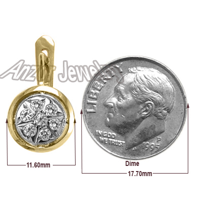 Russian Style Diamond Earrings 14k Yellow Gold 585 E1067