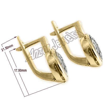 Russian Style Diamond Earrings 14k Yellow Gold 585 E1067