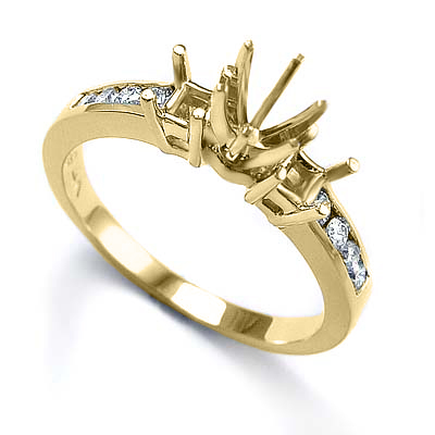 14k Yellow Gold Diamond Ring Setting R1620