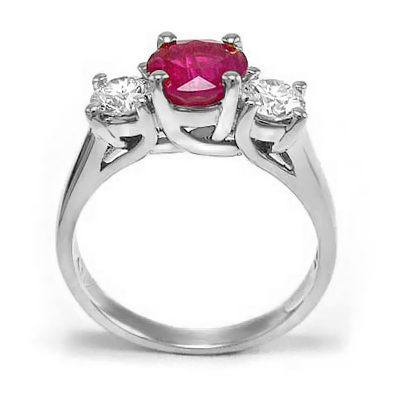 Platinum Ruby Diamond Ring R1630