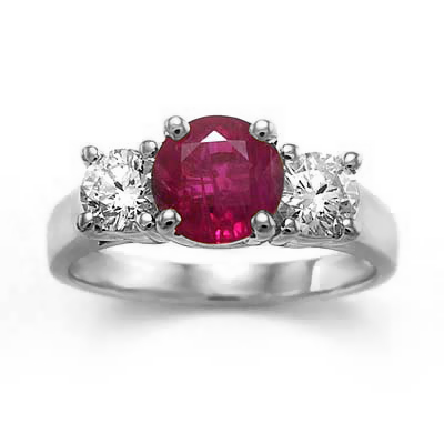 Platinum Ruby Diamond Ring R1630