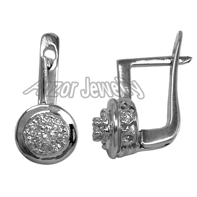 old Russian style Diamond Malinka Earrings  585 E1073