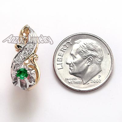 Old Russian Diamond Emerald Earrings E1074