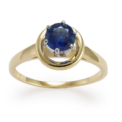 18k Two-Tone Gold Sapphire  Ring R1648