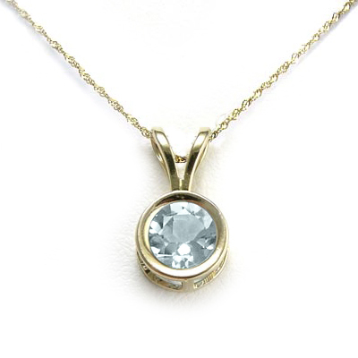 14k Gold Aquamarine Pendant P899