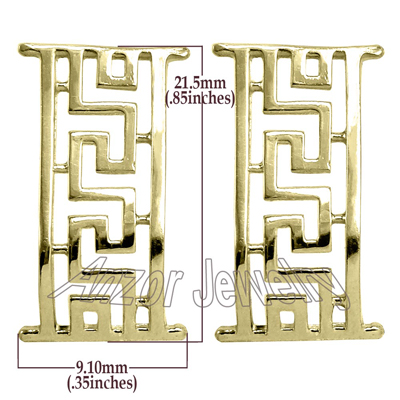 18k Yellow Gold Greek Earrings E1093