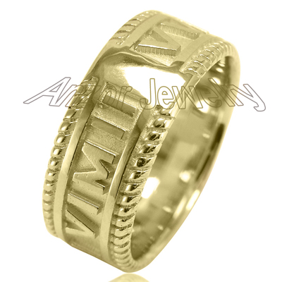 Women's 18k Gold Roman Design Numero Ring R1660 Women's 18k Gold Roman Design Numero Ring R1660