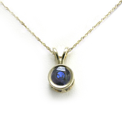 14k Gold Sapphire Necklace P492 14k Gold Sapphire Necklace P492