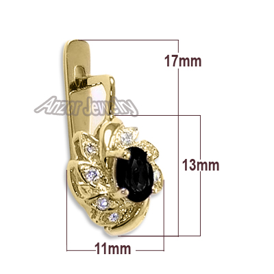 Russian Style Black and white Diamond Earrings 585 E1095