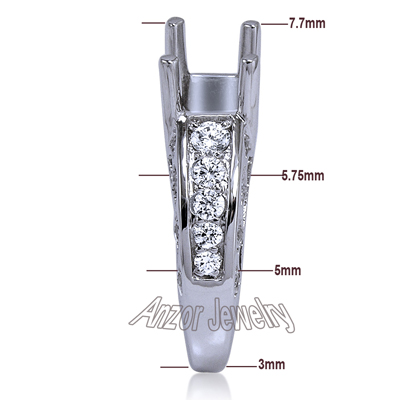 18k White Gold Diamond Semi-Mount Ring r1654