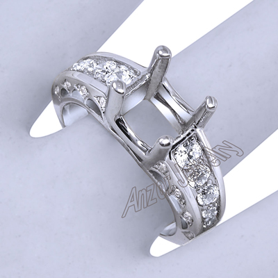 18k White Gold Diamond Semi-Mount Ring r1654