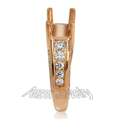 14k Rose Gold Diamond Ring Setting #R1661