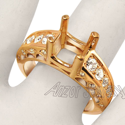 14k Rose Gold Diamond Ring Setting #R1661