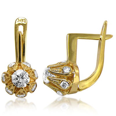 Russian Style Diamond Earrings 14k E1105