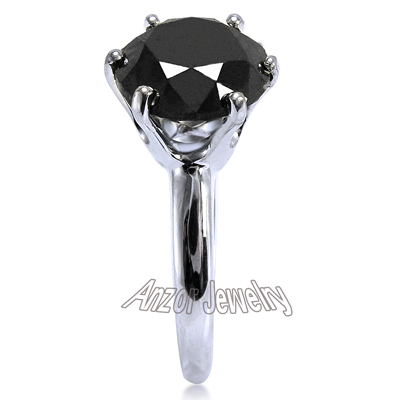 14K White Gold Black Diamond Ring R1672