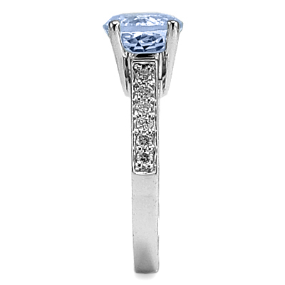 10K White Gold Aquamarine Diamond Ring R1674