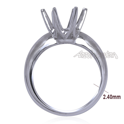 Six-Prong Knife Edge Ring Mounting 14K R1691