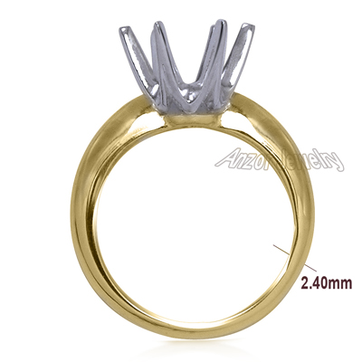 Six-Prong Knife Edge Ring Mounting 14K R1694