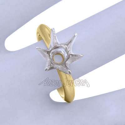Six-Prong Knife Edge Ring Mounting 14K R1694