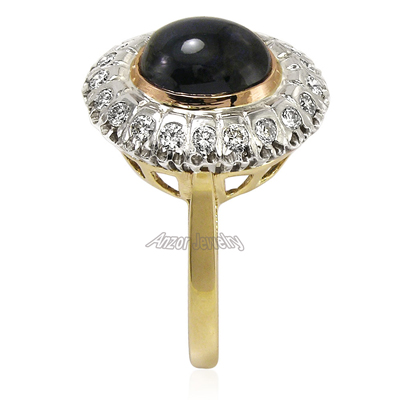 Russian Style Sapphire Diamond Ring 14K 585 R1695