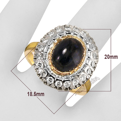 Russian Style Sapphire Diamond Ring 14K 585 R1695