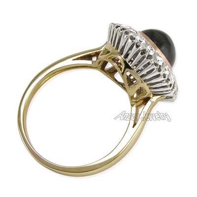 Russian Style Sapphire Diamond Ring 14K 585 R1695