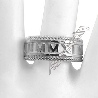 Men's 14k Gold Roman Design Numeros Ring R1678 Men's 14k Gold Roman Design Numeros Ring R1678
