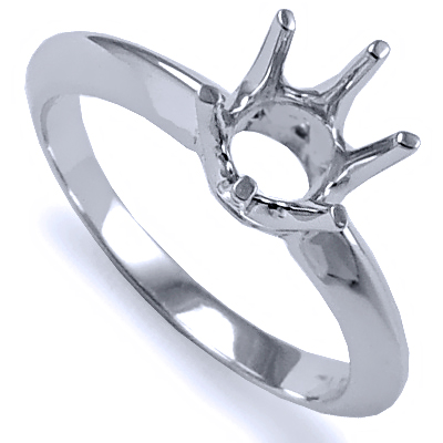 925 Silver Six-Prong Knife Edge Ring Mounting R1684