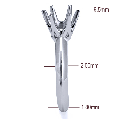925 Silver Six-Prong Knife Edge Ring Mounting R1684