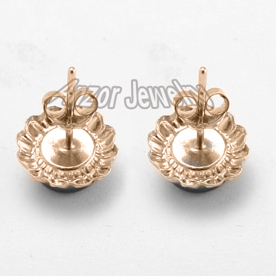 14k Sunflower Black Pearl Earrings E1110 14k Sunflower Black Pearl Earrings E1110