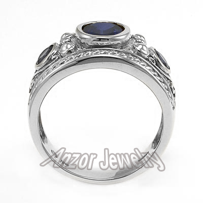 18k Gold Genuine Ceylon Sapphire Men's Ring R1696 18k Gold Genuine Ceylon Sapphire Men's Ring R1696