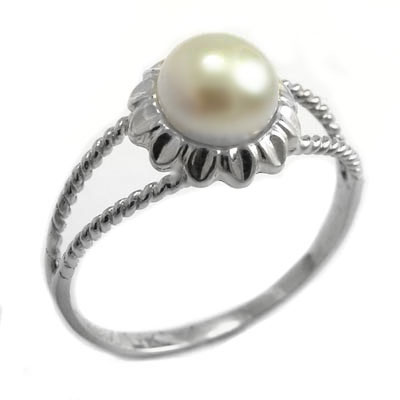 Pearl Sunflower Ring 14k in gold R1703