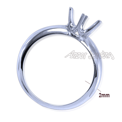 Six-Prong Knife Edge Ring Mounting 14K R1690
