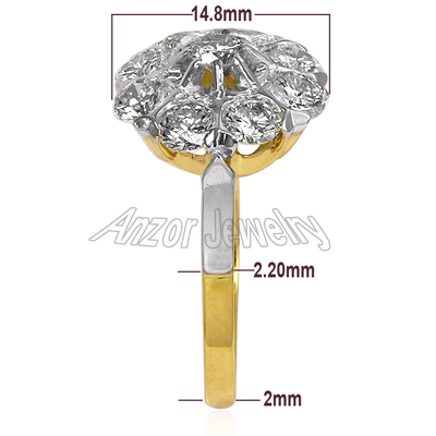 Russian Style 14k Yellow & White Gold Diamond Ring R1701