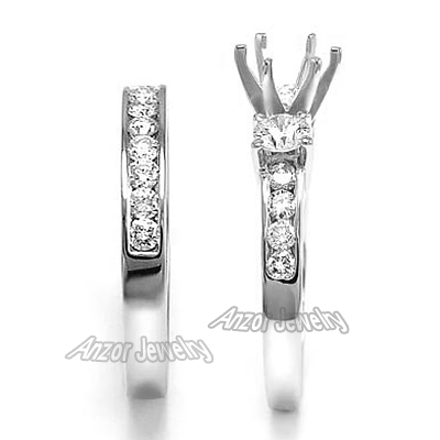 950 Platinum Diamond Engagement Ring Set R1714