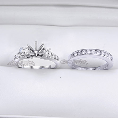 950 Platinum Diamond Engagement Ring Set R1714