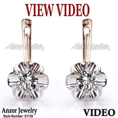 Russian Style Diamond Earrings 585 E1130
