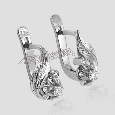 For Children and Adult  Diamond Earrings 14k 585 E1114