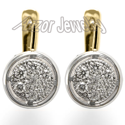 18k Yellow Gold Diamond Earrings Russian Jewelry E1116