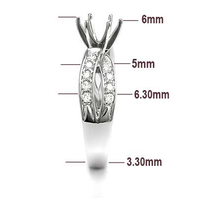 950 Platinum Pave Diamond Ring Setting R1705