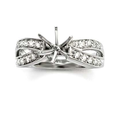 950 Platinum Pave Diamond Ring Setting R1705