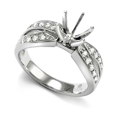 10k White Gold Diamond Ring Setting R1706