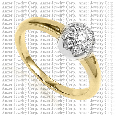 Russian Jewelry in 14k Gold Diamond Ring R1756