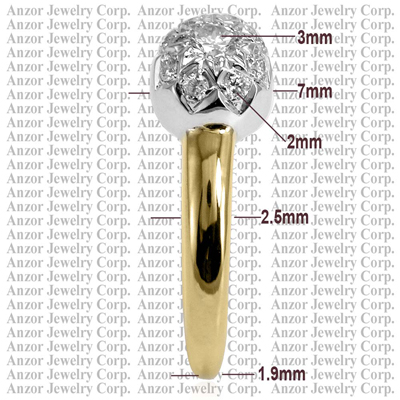 Russian Jewelry in 14k Gold Diamond Ring R1756