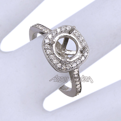 Pave Diamond setting ring in 18k gold R1717