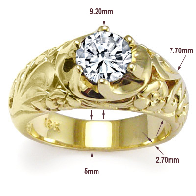 Men's 18k Yellow Gold ROCOCO design Sapphire Ring R1720